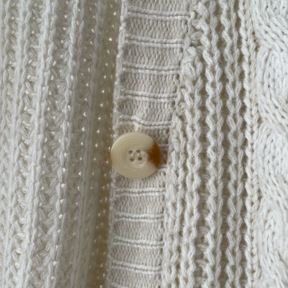 Olive & Oak cream oversized knit cardigan with elbow patches size S - Picture 2 of 5